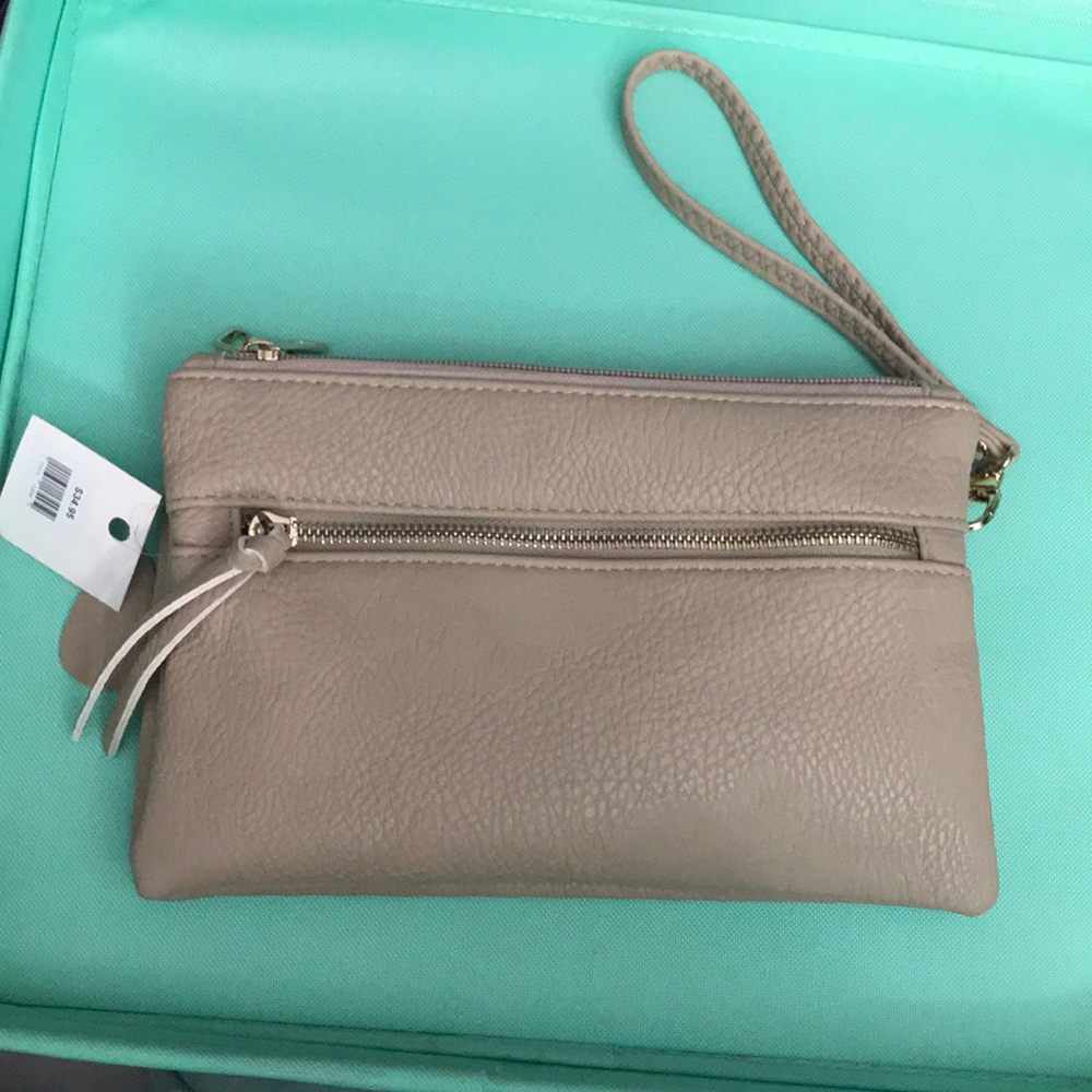 NWT Taupe Clutch/Wristlet